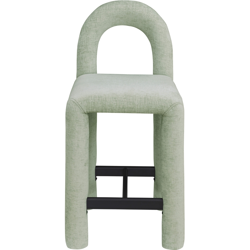 Meridian Furniture Amari Mint Chenille Fabric Stool