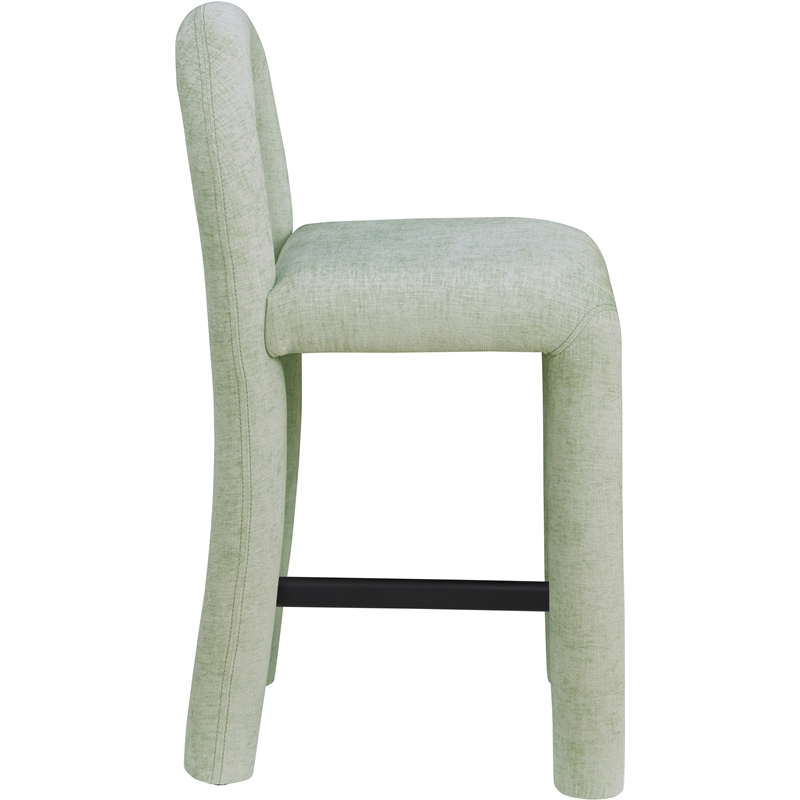 Meridian Furniture Amari Mint Chenille Fabric Stool