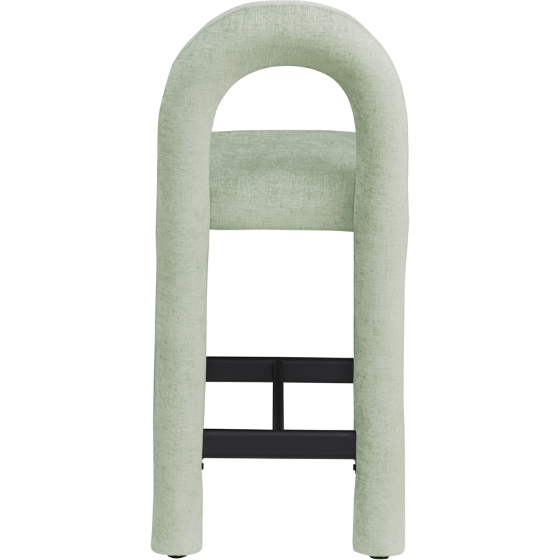 Meridian Furniture Amari Mint Chenille Fabric Stool