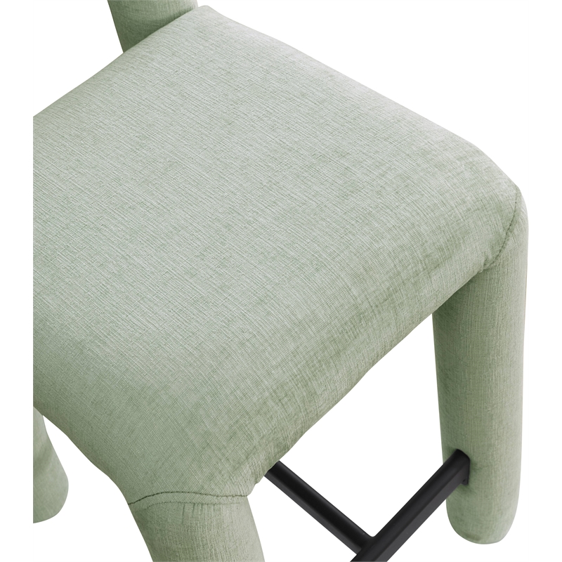 Meridian Furniture Amari Mint Chenille Fabric Stool