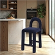 Meridian Furniture Amari Navy Chenille Fabric Stool