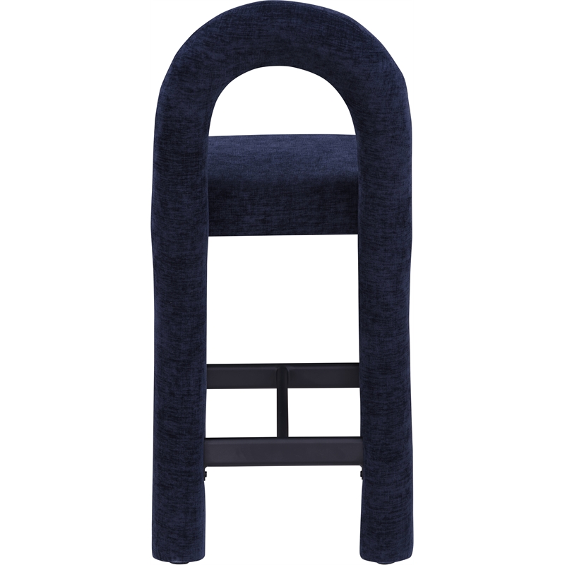 Meridian Furniture Amari Navy Chenille Fabric Stool