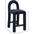 Meridian Furniture Amari Navy Chenille Fabric Stool