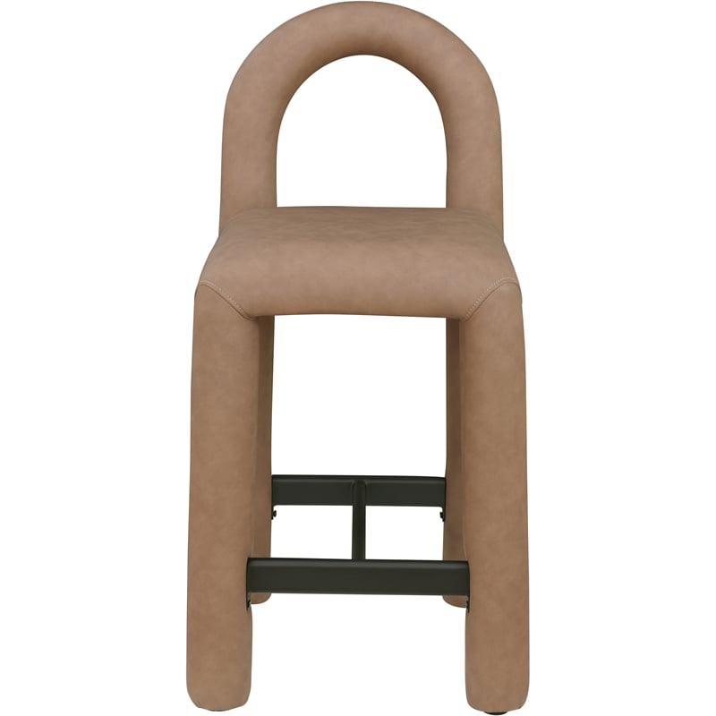 Meridian Furniture Amari Brown Vegan Leather Stool