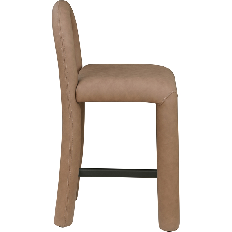 Meridian Furniture Amari Brown Vegan Leather Stool