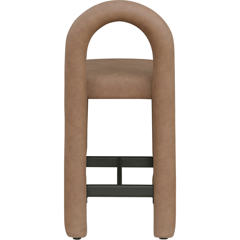Meridian Furniture Amari Brown Vegan Leather Stool
