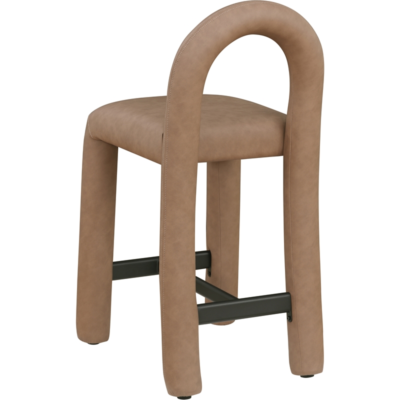 Meridian Furniture Amari Brown Vegan Leather Stool