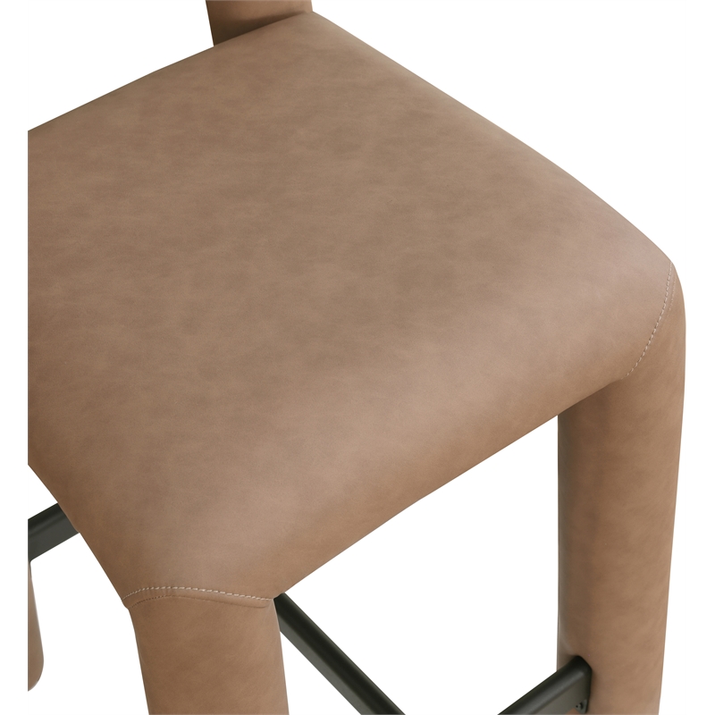 Meridian Furniture Amari Brown Vegan Leather Stool