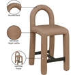 Meridian Furniture Amari Brown Vegan Leather Stool