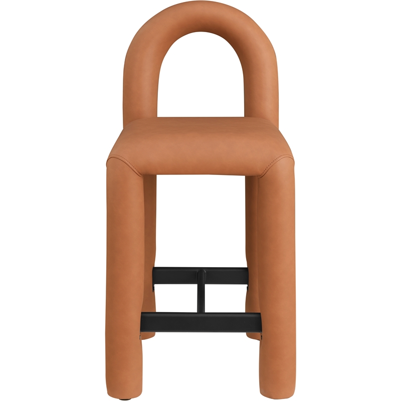 Meridian Furniture Amari Cognac Vegan Leather Stool