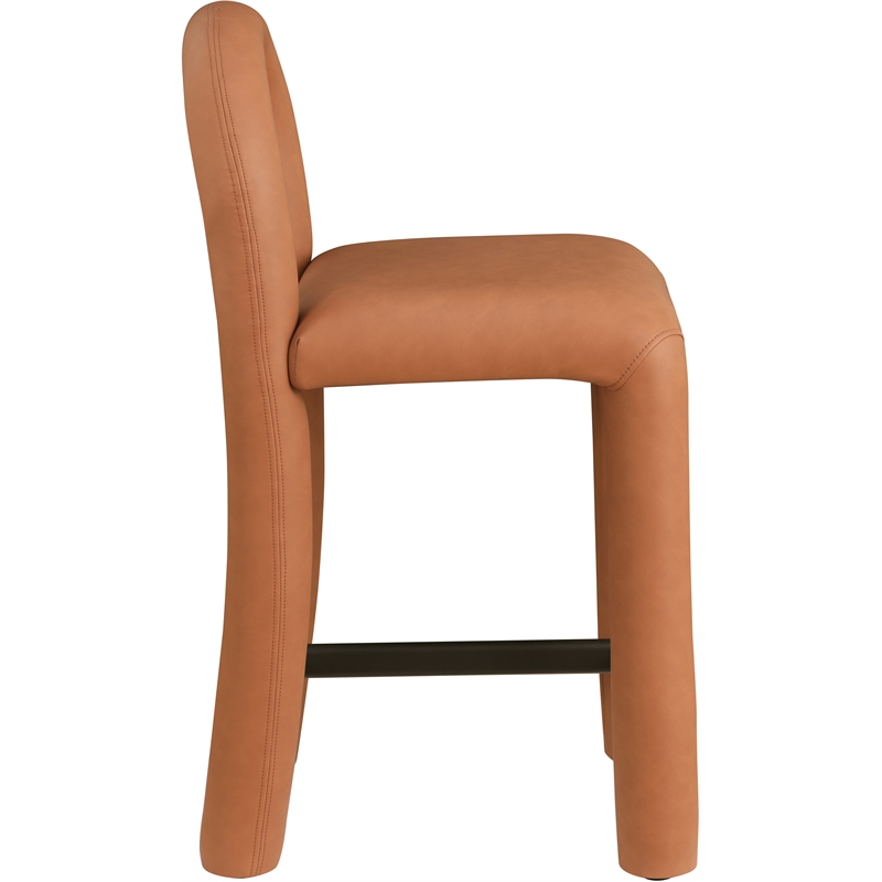 Meridian Furniture Amari Cognac Vegan Leather Stool
