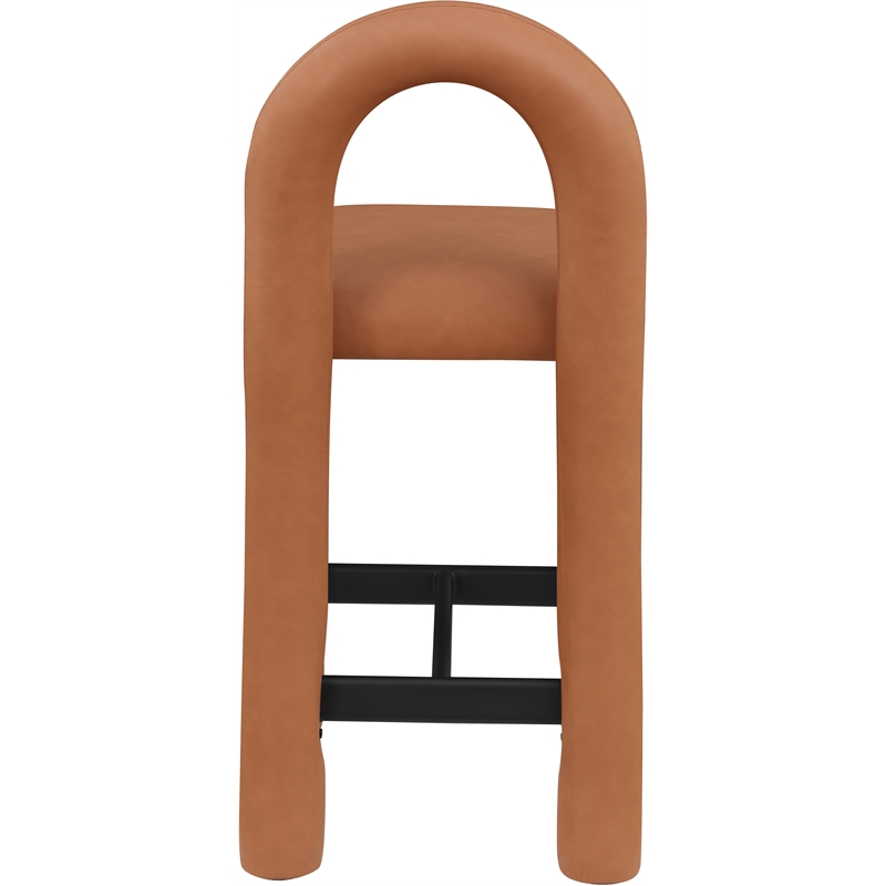 Meridian Furniture Amari Cognac Vegan Leather Stool