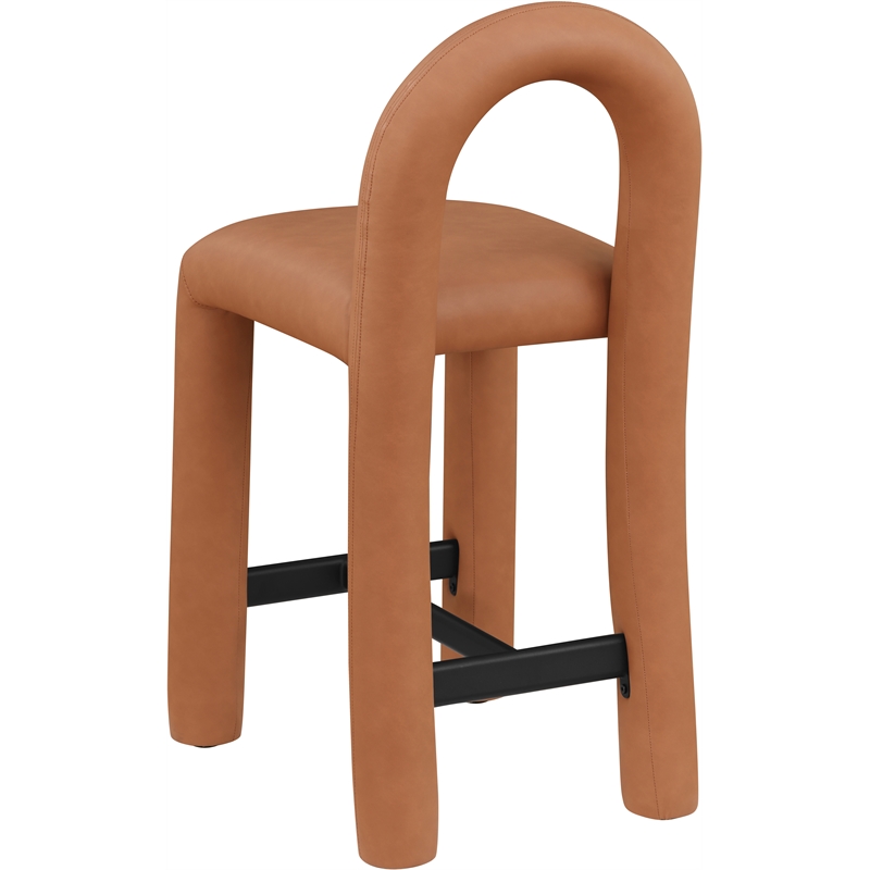 Meridian Furniture Amari Cognac Vegan Leather Stool