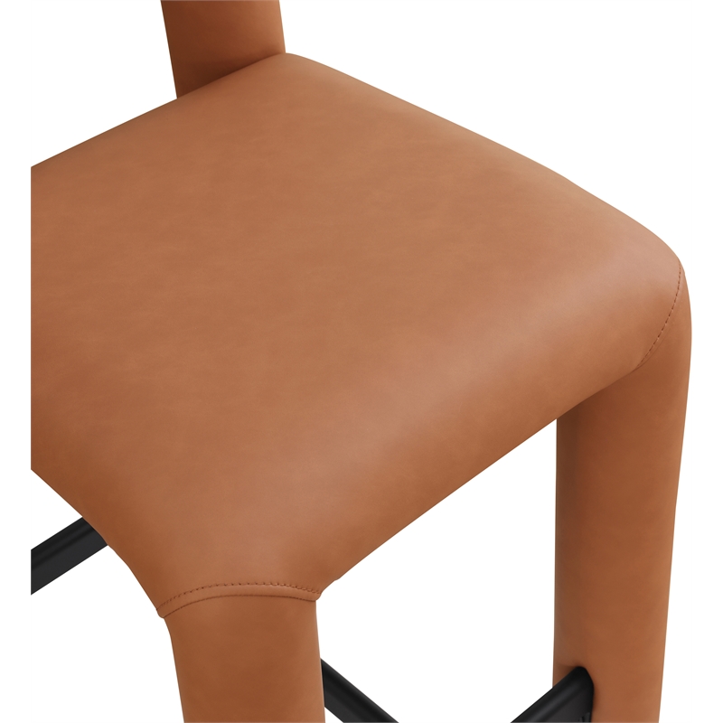 Meridian Furniture Amari Cognac Vegan Leather Stool