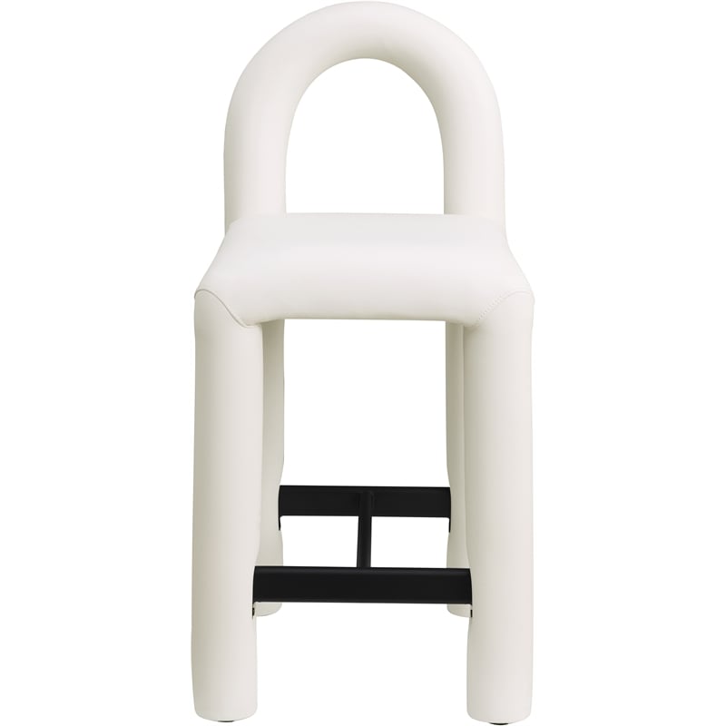 Meridian Furniture Amari Cream Vegan Leather Stool