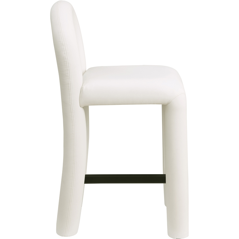Meridian Furniture Amari Cream Vegan Leather Stool