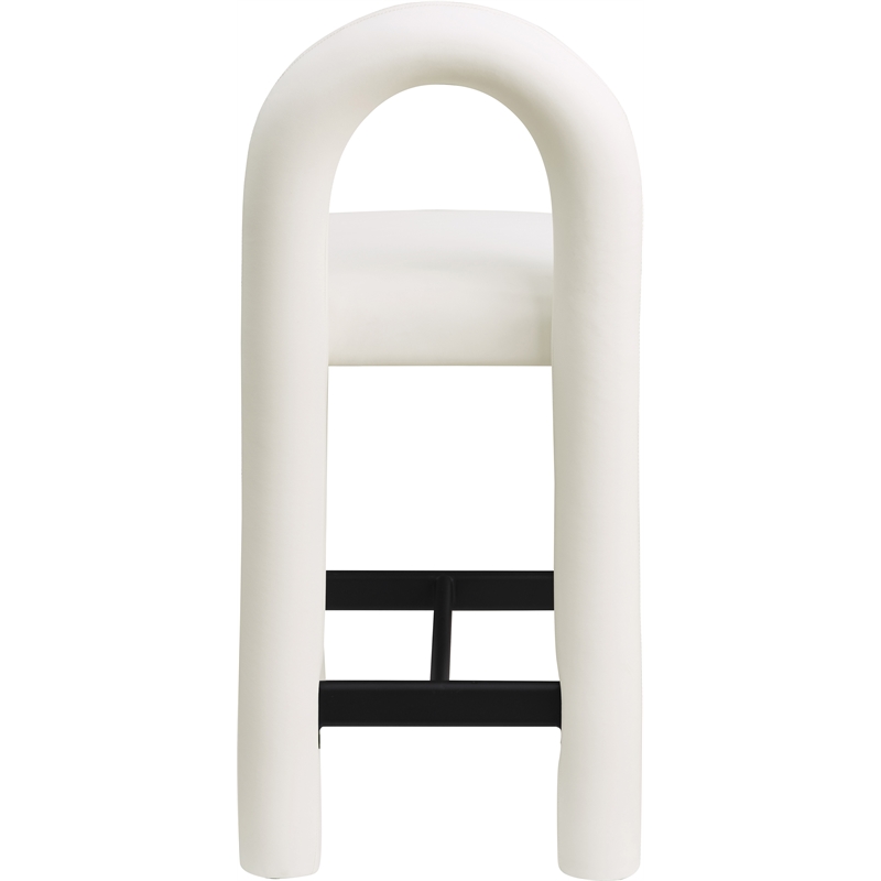 Meridian Furniture Amari Cream Vegan Leather Stool
