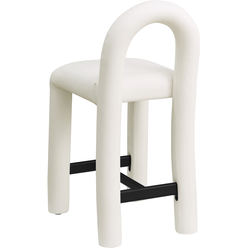 Meridian Furniture Amari Cream Vegan Leather Stool
