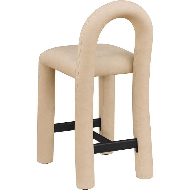Meridian Furniture Amari Tan Vegan Leather Stool