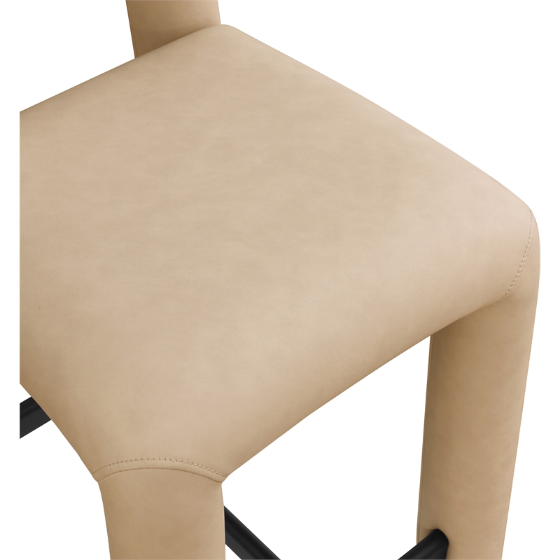 Meridian Furniture Amari Tan Vegan Leather Stool