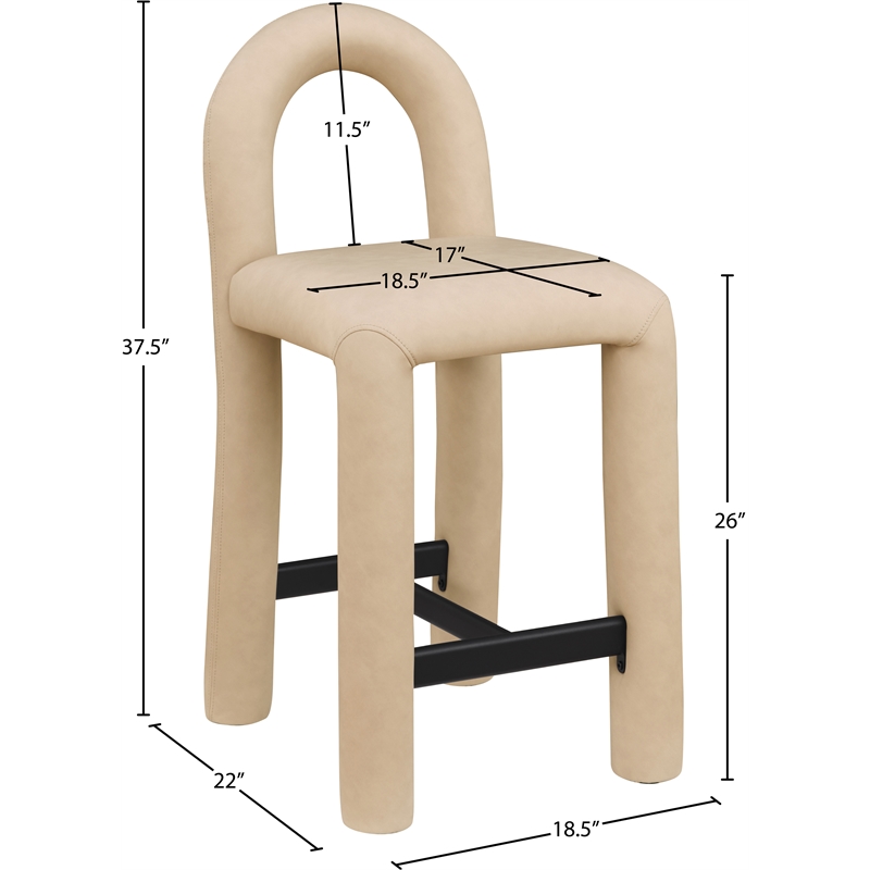 Meridian Furniture Amari Tan Vegan Leather Stool