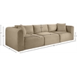 Meridian Furniture 3-Piece Taupe Corduroy Performance Fabric Modular Sofa