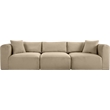 Meridian Furniture 3-Piece Taupe Corduroy Performance Fabric Modular Sofa