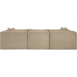 Meridian Furniture 3-Piece Taupe Corduroy Performance Fabric Modular Sofa