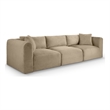 Meridian Furniture 3-Piece Taupe Corduroy Performance Fabric Modular Sofa