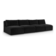 Meridian Furniture 4-Piece Black Corduroy Performance Fabric Modular Sofa