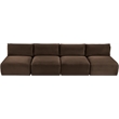 Meridian Furniture 4-Piece Brown Corduroy Performance Fabric Modular Sofa
