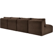 Meridian Furniture 4-Piece Brown Corduroy Performance Fabric Modular Sofa