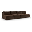 Meridian Furniture 4-Piece Brown Corduroy Performance Fabric Modular Sofa