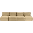 Meridian Furniture 4-Piece Camel Corduroy Performance Fabric Modular Sofa