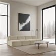 Meridian Furniture 4-Piece Cream Corduroy Performance Fabric Modular Sofa