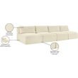 Meridian Furniture 4-Piece Cream Corduroy Performance Fabric Modular Sofa