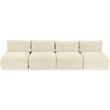 Meridian Furniture 4-Piece Cream Corduroy Performance Fabric Modular Sofa