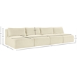 Meridian Furniture 4-Piece Cream Corduroy Performance Fabric Modular Sofa