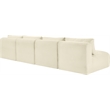 Meridian Furniture 4-Piece Cream Corduroy Performance Fabric Modular Sofa