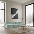 Meridian Furniture 4-Piece Mint Corduroy Performance Fabric Modular Sofa