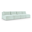 Meridian Furniture 4-Piece Mint Corduroy Performance Fabric Modular Sofa