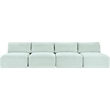 Meridian Furniture 4-Piece Mint Corduroy Performance Fabric Modular Sofa