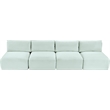 Meridian Furniture 4-Piece Mint Corduroy Performance Fabric Modular Sofa