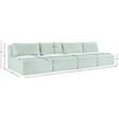 Meridian Furniture 4-Piece Mint Corduroy Performance Fabric Modular Sofa