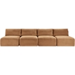 Meridian Furniture 4-Piece Saddle Corduroy Performance Fabric Modular Sofa