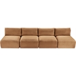Meridian Furniture 4-Piece Saddle Corduroy Performance Fabric Modular Sofa