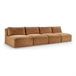 Meridian Furniture 4-Piece Saddle Corduroy Performance Fabric Modular Sofa