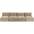 Meridian Furniture 4-Piece Taupe Corduroy Performance Fabric Modular Sofa