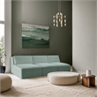 Meridian Furniture 3-Piece Mint Corduroy Performance Fabric Modular Sofa