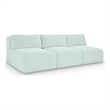 Meridian Furniture 3-Piece Mint Corduroy Performance Fabric Modular Sofa